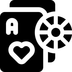 casino glyph icon. Strong and solid vector icon for websites, mobile interfaces, presentations, and visual branding. High quality and easy to edit.