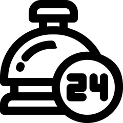 24 hour line icon. Clean and minimalist vector icon for websites, mobile apps, presentations, and logos. Fully scalable and customizable for any project.