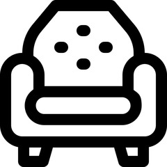 armchair line icon. Clean and minimalist vector icon for websites, mobile apps, presentations, and logos. Fully scalable and customizable for any project.