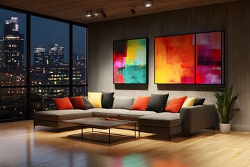 Minimalist Living Room with Contemporary Sectional Sofa and Natural Light