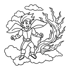 Skyfire, kids line art doodle pattern design t shirt silhouette and vector, intricate line art design, relaxing printable, high-quality illustration for stress relief, art therapy activity.