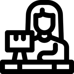 receptionist line icon. Clean and minimalist vector icon for websites, mobile apps, presentations, and logos. Fully scalable and customizable for any project.