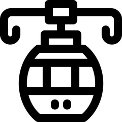 cable way line icon. Clean and minimalist vector icon for websites, mobile apps, presentations, and logos. Fully scalable and customizable for any project.