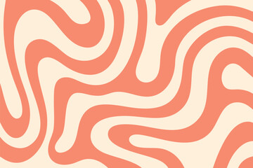 Abstract horizontal background with colorful waves, Trendy vector illustration in style retro 60s, 70s, Pastel colors