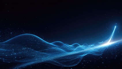 Abstract Futuristic Landscape with Glowing Lines.