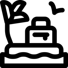 holiday trip line icon. Clean and minimalist vector icon for websites, mobile apps, presentations, and logos. Fully scalable and customizable for any project.