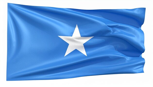 The flag of Somalia waving proudly cloth detail realism white background with subtle shadow
- Powered by Adobe