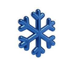 Obraz premium 3d icon of a shiny blue snowflake isolated on transparent background