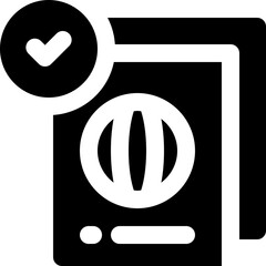 passport glyph icon. Strong and solid vector icon for websites, mobile interfaces, presentations, and visual branding. High quality and easy to edit.