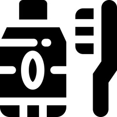 toothbrush glyph icon. Strong and solid vector icon for websites, mobile interfaces, presentations, and visual branding. High quality and easy to edit.