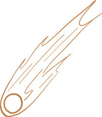 Meteor Streak With Motion Lines In Outline