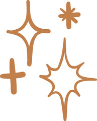 Sparkle Cluster With Cross And Star Shapes