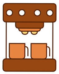 illustration of an espresso machine with two cups