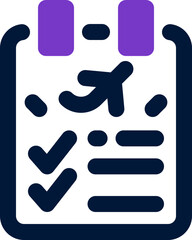 itinerary duotone icon. Sleek and modern vector icon for websites, mobile apps, marketing materials, and corporate design. Fully scalable and ready to use.