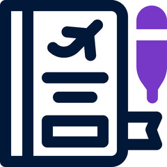 travel diary duotone icon. Sleek and modern vector icon for websites, mobile apps, marketing materials, and corporate design. Fully scalable and ready to use.