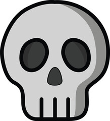 Halloween Skull isolated on a white background vector illustration