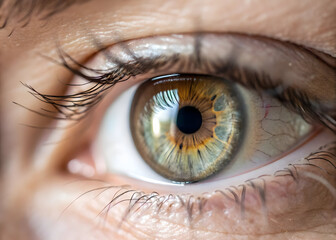 Human eye close up detailed view macro photography Brown eye iris detail High resolution image Detailed texture