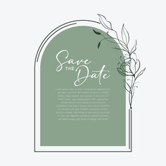 Sweet flowers arch frame wreath wedding invitation card with text layout