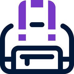 travel bag duotone icon. Sleek and modern vector icon for websites, mobile apps, marketing materials, and corporate design. Fully scalable and ready to use.