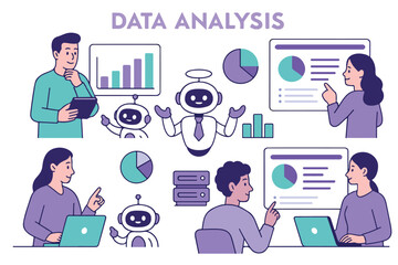 "Artificial Intelligence and Human Collaboration in Data Analysis – Robots, Charts, and Teamwork Driving Innovation, Automation, and Business Growth in the Digital Era"