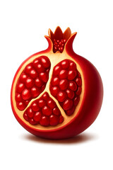 Juicy Ripe Pomegranate Halved Revealing Arils