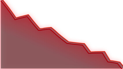 Fototapeta premium Red Jagged Line Graph Descending on Black Background