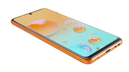 Modern mobile phone smartphone for communication, internet, business, technology, and digital lifestyle isolated on white background
