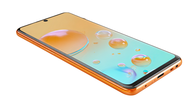 Modern mobile phone smartphone for communication, internet, business, technology, and digital lifestyle isolated on white background
