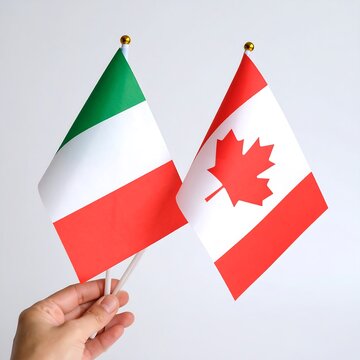 Two national flags held together