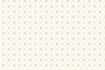 Abstract polygonal geometric vector seamless pattern with gold line star texture | Floral golden modern background for fabric, decoration, art
