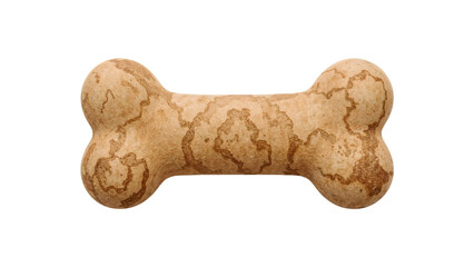 Dog bone shaped biscuit treat isolated on the transparent background for pet care, nutrition, and training concepts
