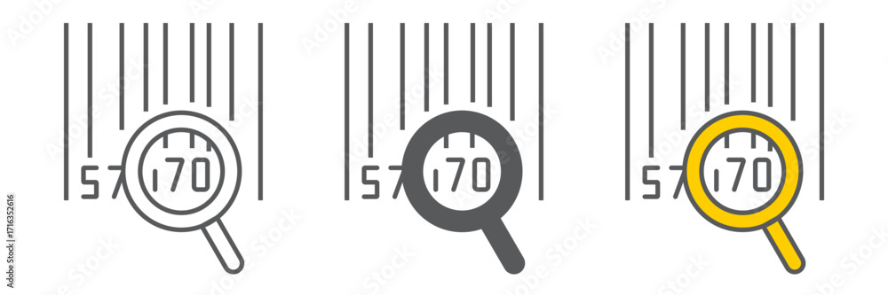 Poster barcode search icon, logistic and delivery, order tracking sign vector graphics, a linear icon on a 