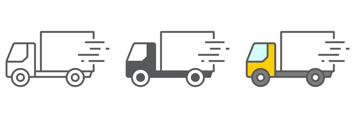 Fast shipping delivery icon, logistic and delivery, truck sign vector graphics, a linear icon on a white background, eps 10.