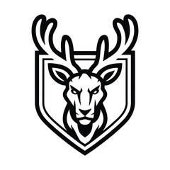 Stag Deer Head Shield Logo – Bold Antler Mascot Vector Illustration