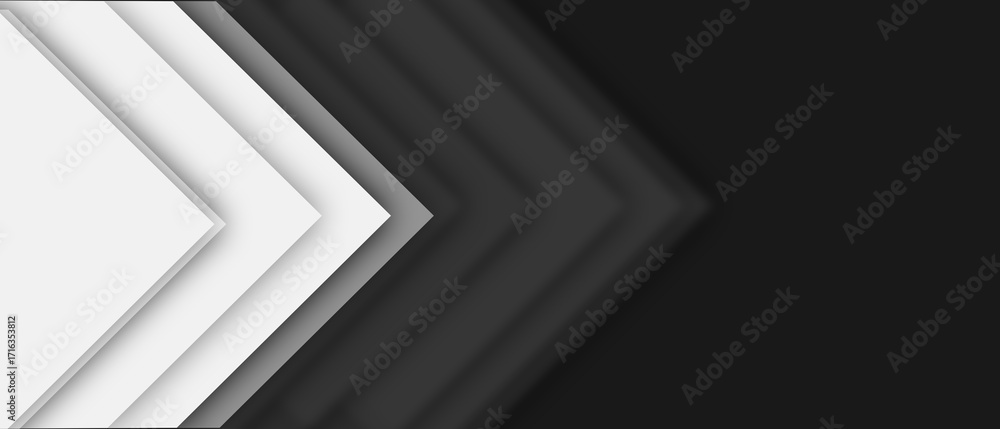 Poster black white geometric abstract background overlap layer on bright space