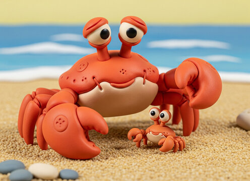 Clay Crab and her baby