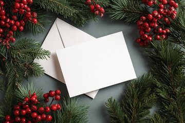 blank white christmas card with boarder 