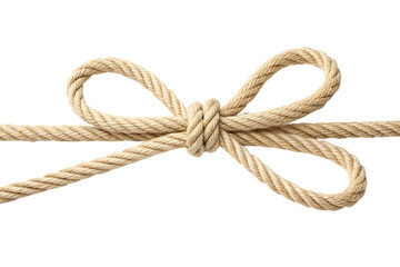 Obraz premium Rope tied in a bow with a knot beige color design