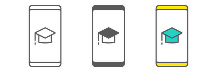 Education app icon, education and school, learning app sign vector graphics, a linear icon on a white background, eps 10.