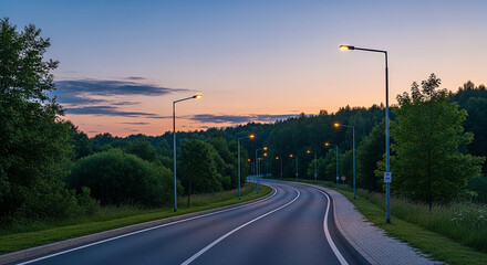 Beautiful golden hour background with river stone and hill 