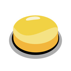 A simple, and stylized yellow button with a shiny, three-dimensional appearance. representing a general command or action in a user interface.