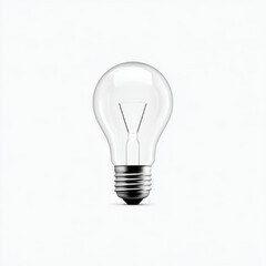 Clear lightbulb, realistic style, representing ideas and innovation in clear and silver on a white background with copy space