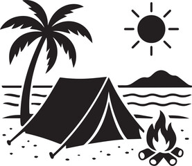 vector illustration of a beach