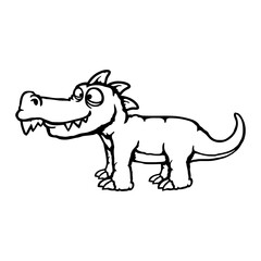 Funny Dino Happy Smile Dinosaur Children Drawing Cartoon