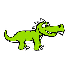 Funny Dino Happy Smile Dinosaur Children Drawing Cartoon