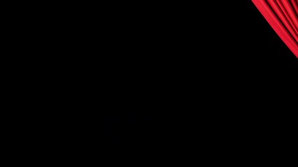 Elegant red theater curtain with black background creating dramatic presentation space. Theater curtain enhances atmosphere for performance events and showcases artistic creativity.