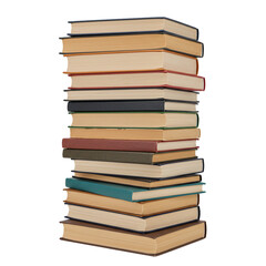 Stacked books representing knowledge and the joy of reading