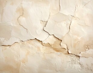 Soft beige plaster wall with imperfect cracks and subtle roughness, neutral minimal background.