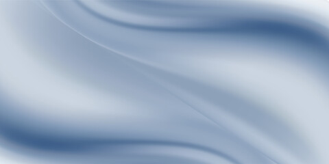 Abstract blue white luxury fabric wave background with copy space. Smooth liquid wave. Elegant shiny silk satin texture. Suit for wallpaper. Eps 10