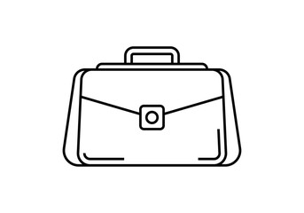Icono negro de maletín en fondo blanco